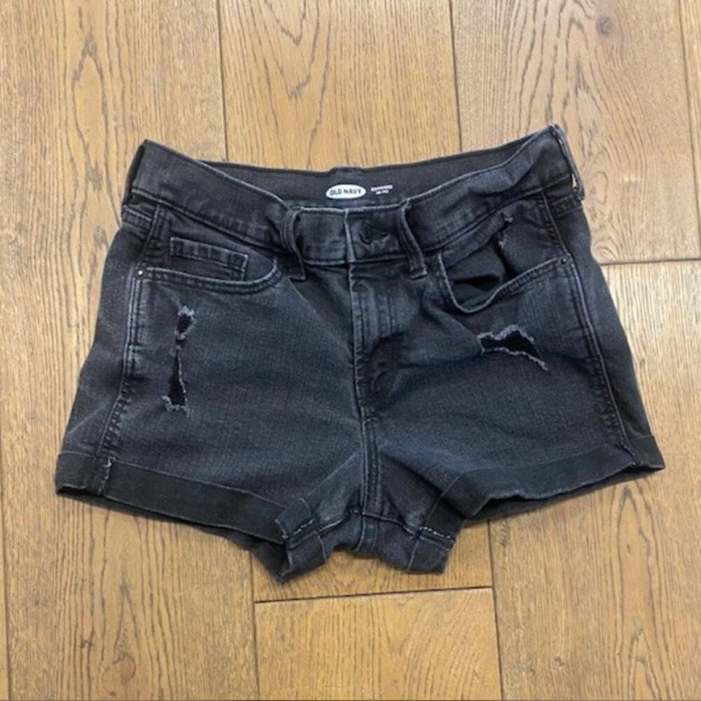 Dark OLD NAVY Midrise Boyfriend Shorts, Great Condition! Womens Size 4